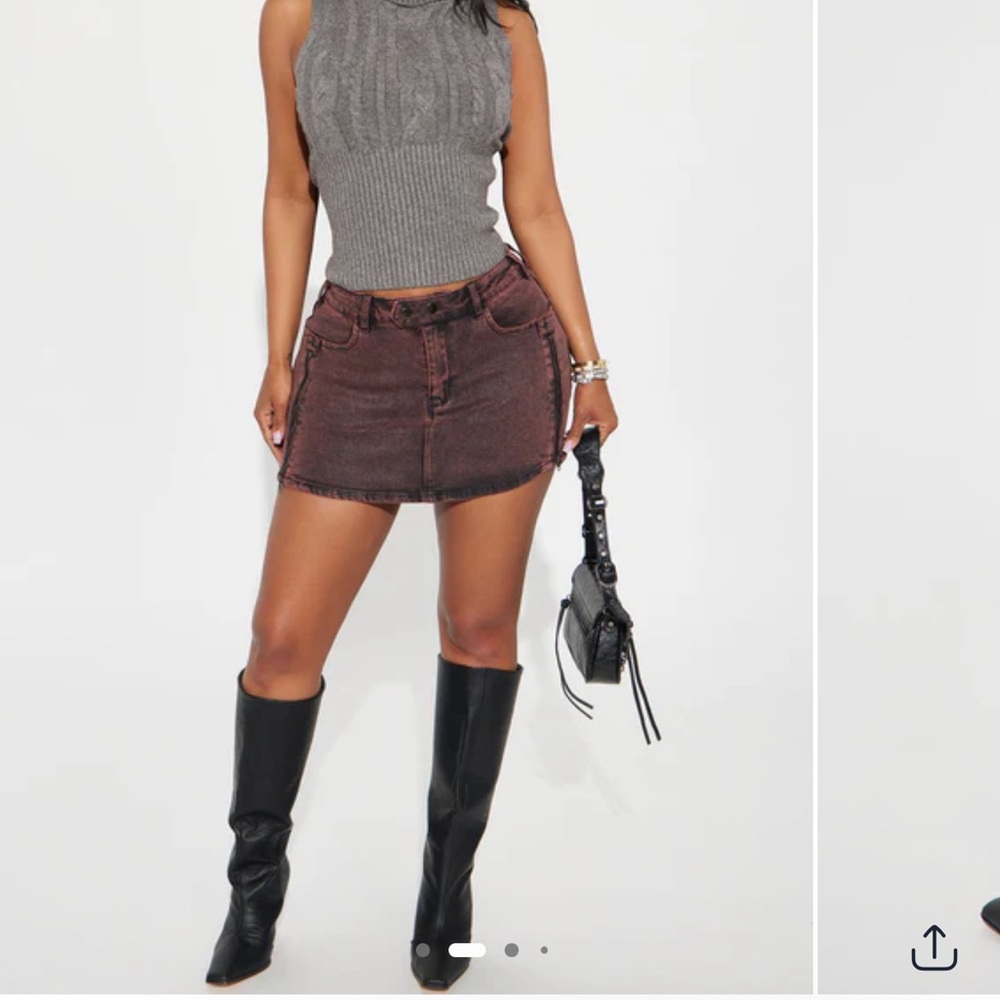 Get It Right Coated Mini Skirt - Burgundy